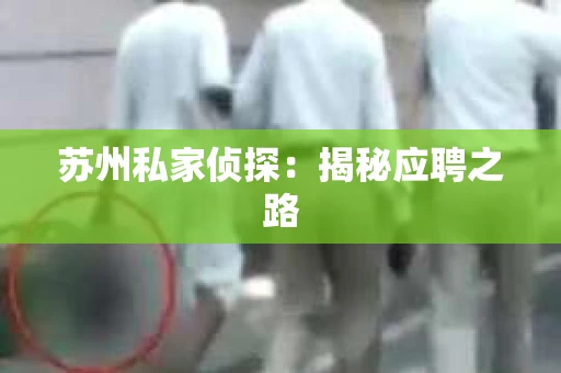 苏州私家侦探：揭秘应聘之路